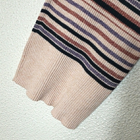 NWT American Eagle Bodycon Sweater Dress Cream Pink Striped Long Sleeve Y2K 90's - Picture 8 of 11